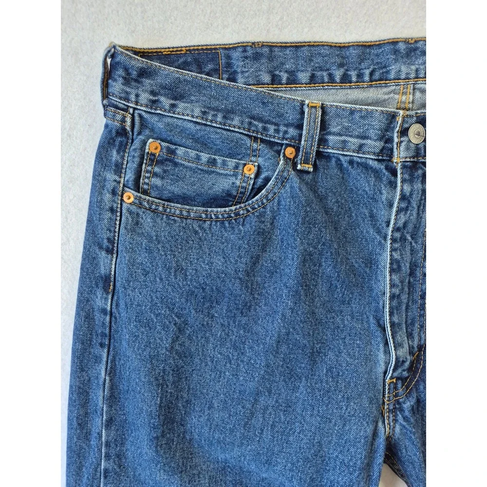 Levis 505 Regular Fit Straight Leg Mens Blue Denim Jeans W40 L30 00505-4886